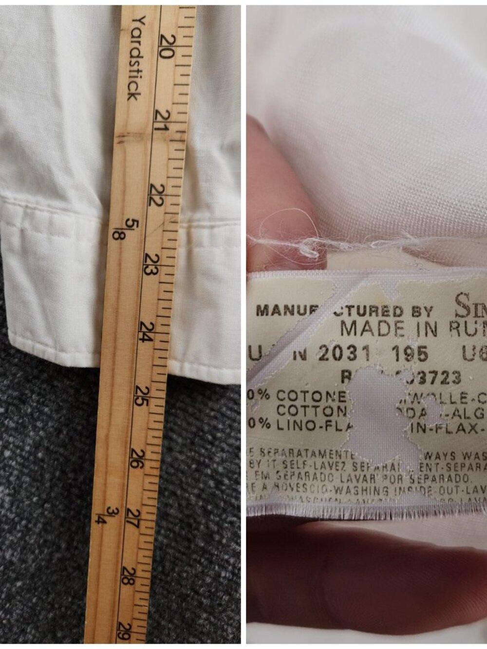 Armani Lightweight Linen Cotton Button-Down Large White Romania Solid Luxury - Picture 15 of 16